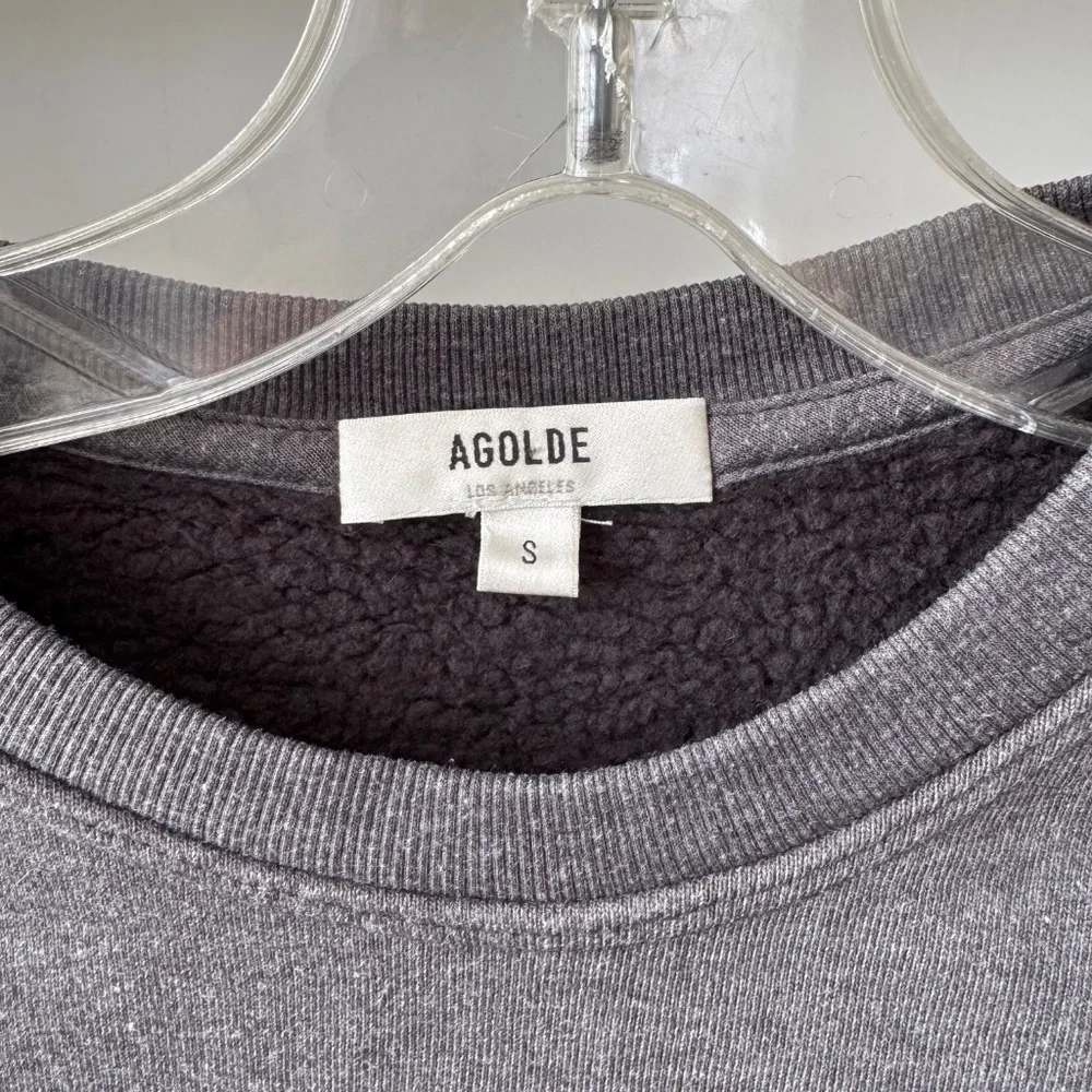 AGOLDE Gray Thora 3/4 Sleeve Sweatshirt